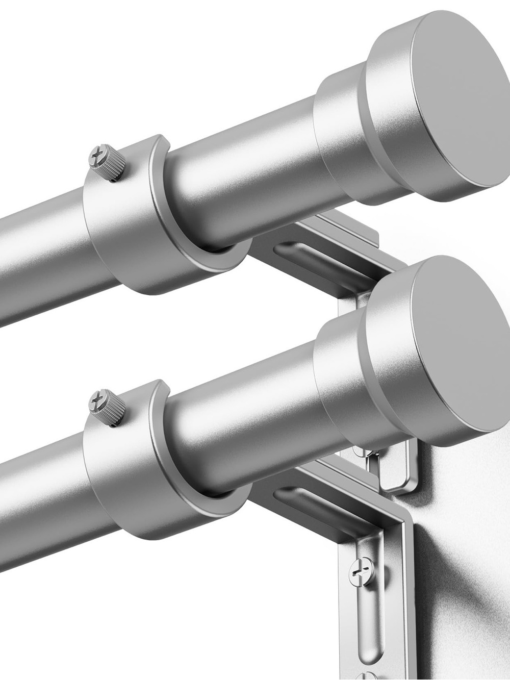 Curtain Rods 2 Pack - 32-84 Inch, Heavy Duty Silver